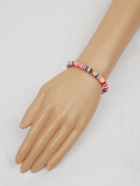Handmade Clay Bead Multi Color  Bracelet